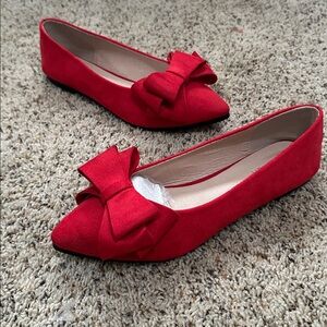 Stunner Woman's Bowknot Flower Ballet Pointed Flats